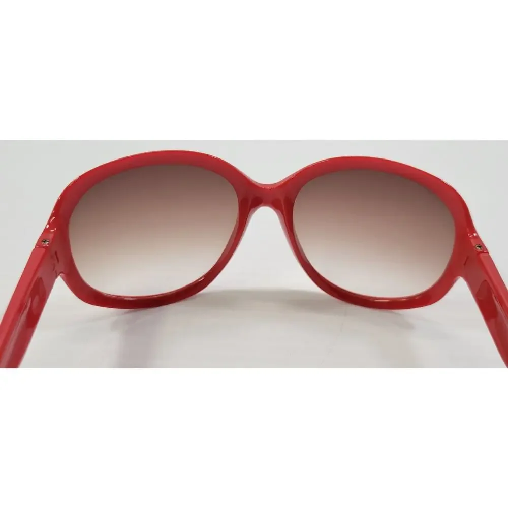 R) Women Oversized Red Circle Plastic Sunglasses